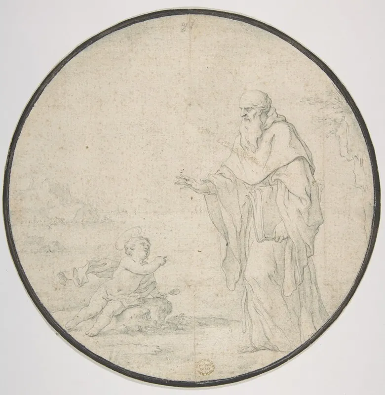 St Augustine And The Child On The Seashore Wall Art by Andrea Pozzo - High-Resolution Digital Print