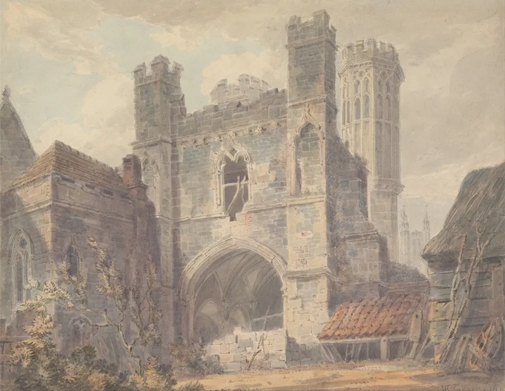 St Augustines Gate Canterbury 2 Wall Art by Joseph Mallord William Turner - High-Resolution Digital Print