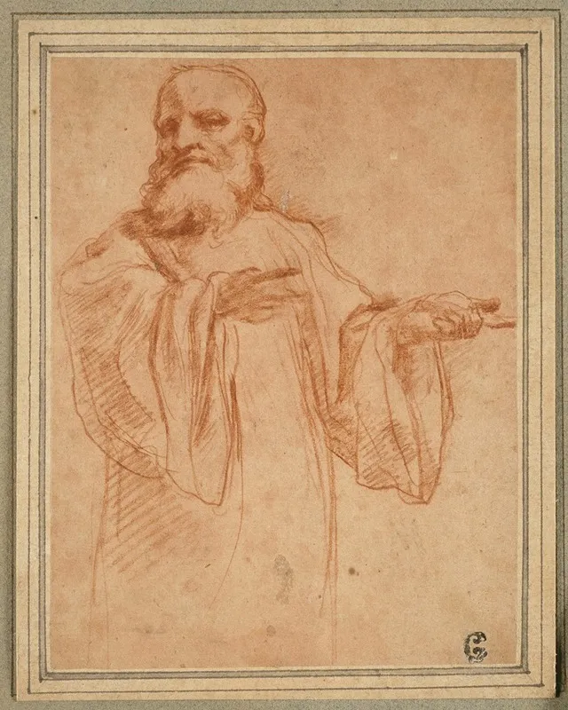 St Benedict Gesturing To The Left Study For The Coronation Of The Virgin