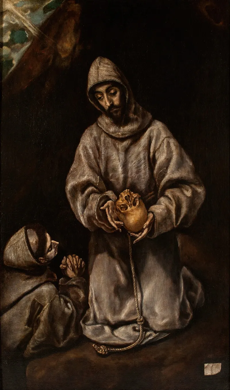 St Francis And Brother Rufus Wall Art by Workshop of El Greco - High-Resolution Digital Print