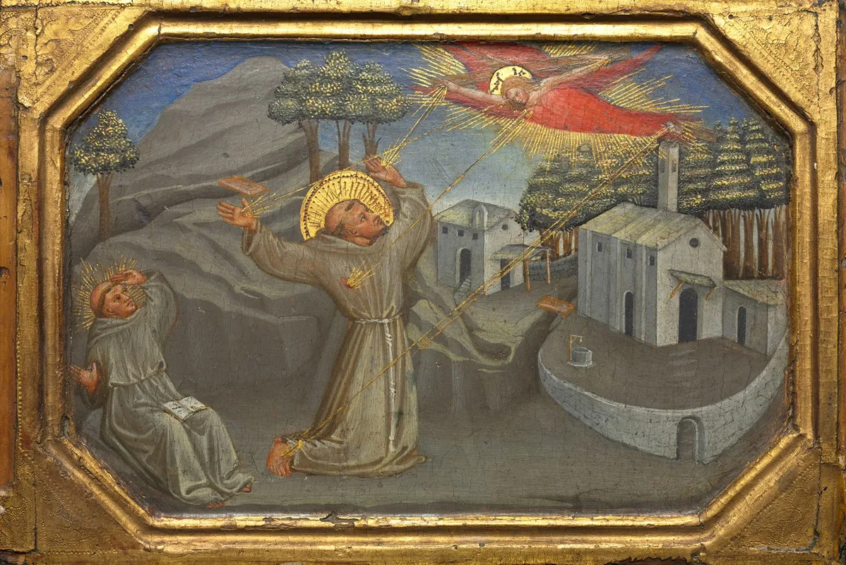 St Francis Of Assisi Receiving The Stigmata Wall Art by Bicci Di Lorenzo - High-Resolution Digital Print