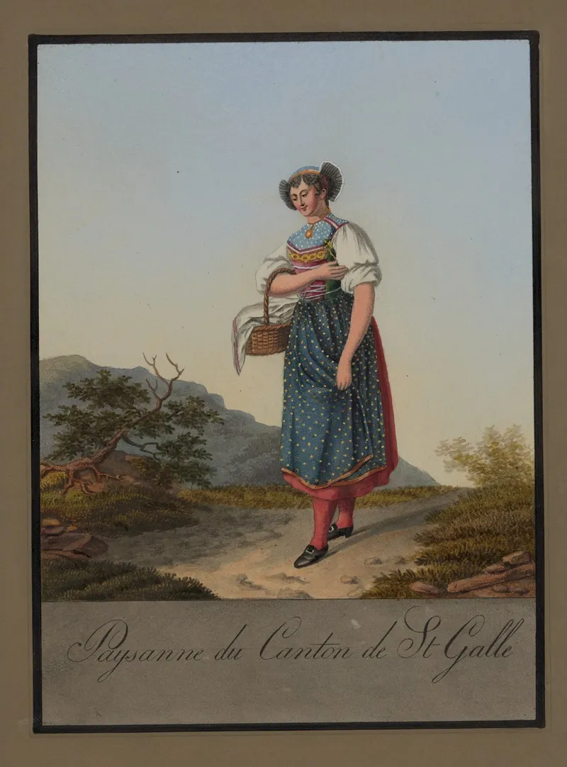 St Galle Township Peasant Woman Wall Art by Johann Emanuel Locher - High-Resolution Digital Print