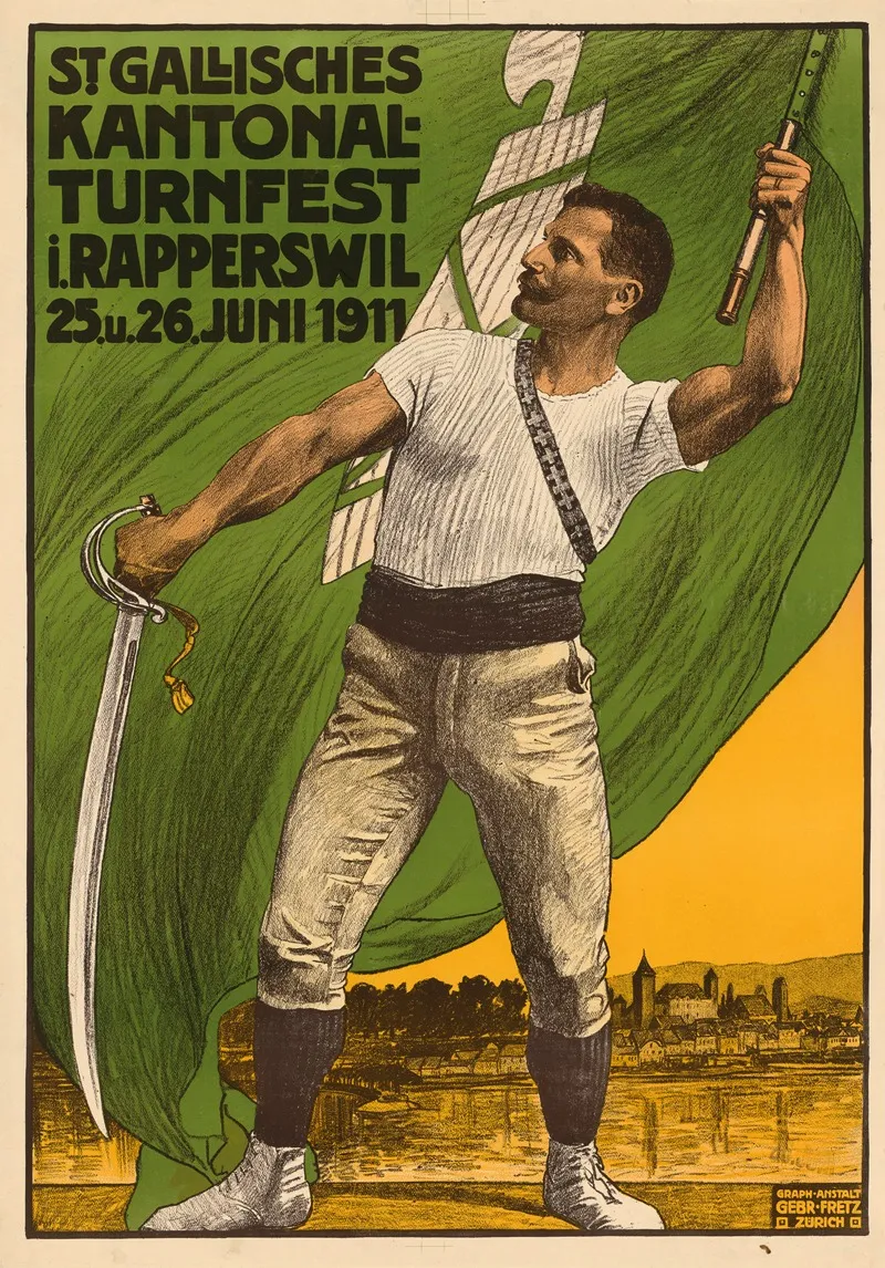 St Gallisches Kantonal Turnfest 1911 Wall Art by Gebrüder Fretz AG - High-Resolution Digital Print