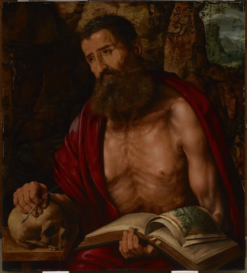 St Jerome In Meditation Wall Art by Jan Massijs - High-Resolution Digital Print