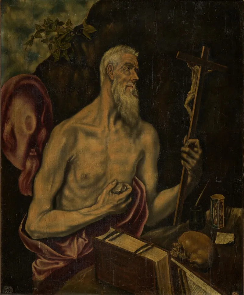 St Jerome In Penitence Wall Art by El Greco (Domenikos Theotokopoulos) - High-Resolution Digital Print
