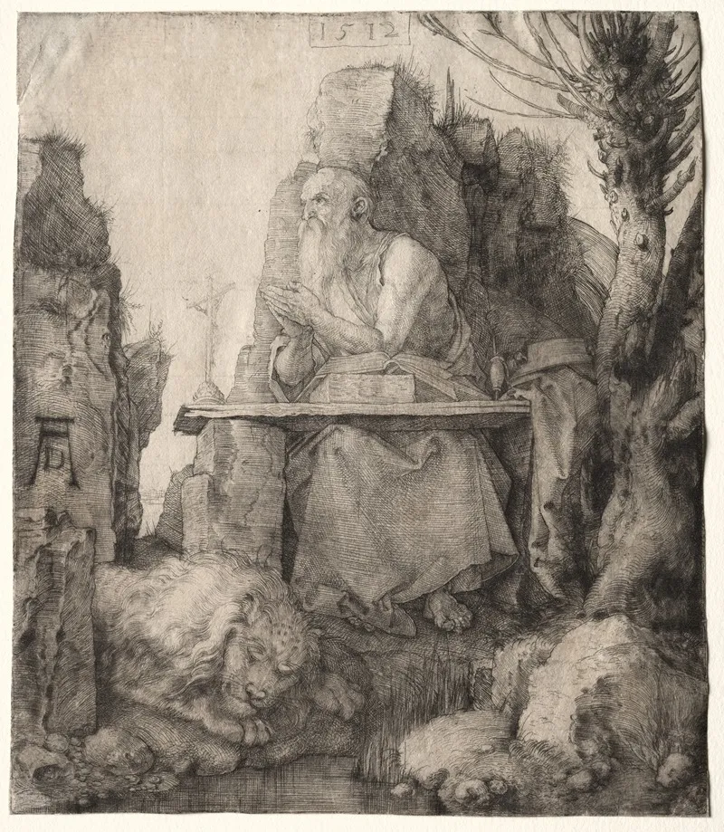 St Jerome Seated Near A Pollard Willow