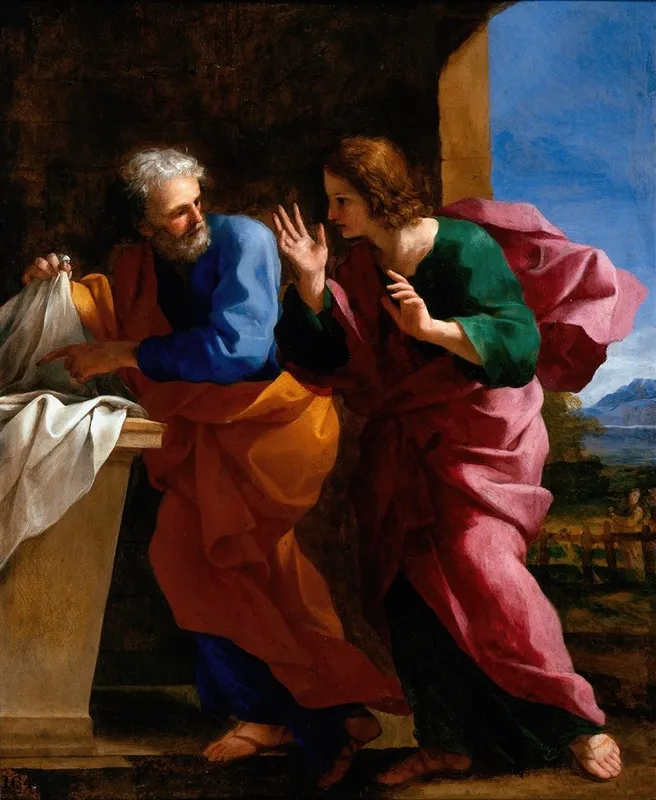 St John And St Peter At Christs Tomb