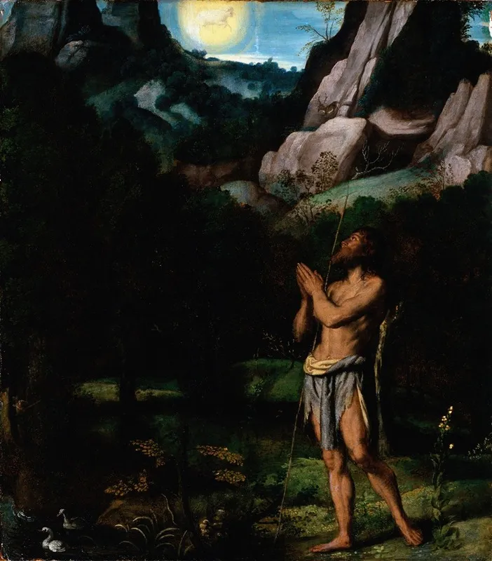 St John The Baptist In The Wilderness 2 Wall Art by Moretto Da Brescia - High-Resolution Digital Print