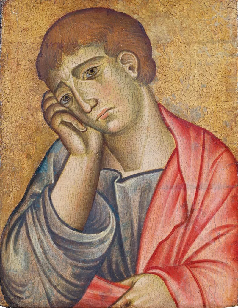 St John The Evangelist Mourning Wall Art by Deodato Orlandi - High-Resolution Digital Print