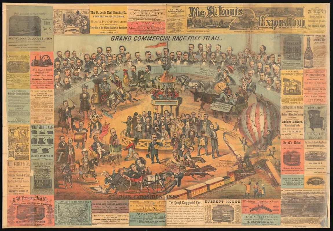 St Louis Exposition 1882 Grand Commercial Race Free To All Wall Art by A.J.S Gast & Co. - High-Resolution Digital Print