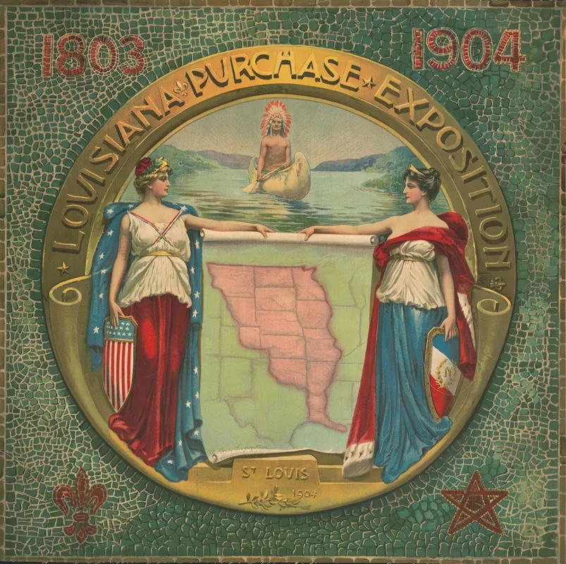 St Louis Exposition Medallion Design Wall Art by Alfred Lenz - High-Resolution Digital Print