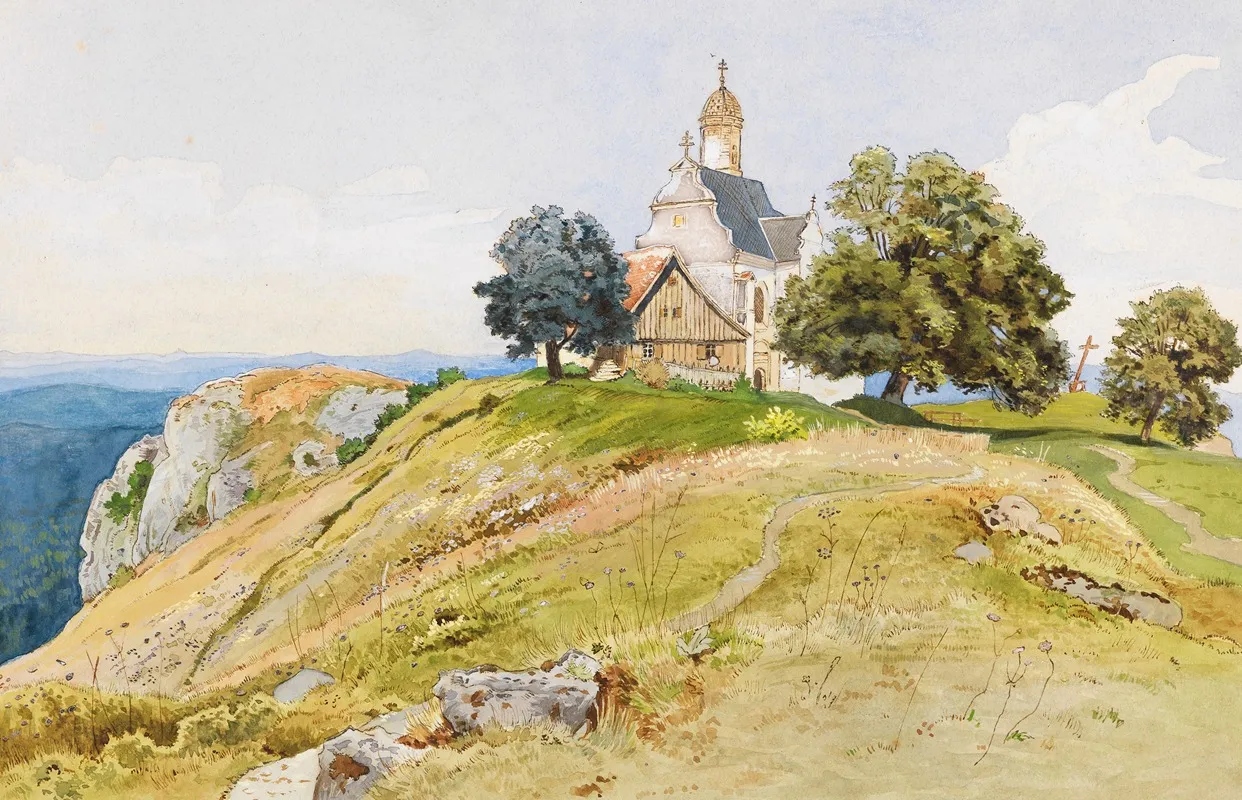 St Maria Auf Dem Hohenrechberg Bei Schwabisch Gmund Wall Art by Victor Paul Mohn - High-Resolution Digital Print