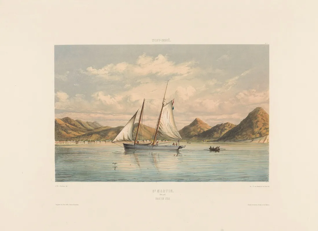 St Martin Baai En Stad Wall Art by Gerard Voorduin - High-Resolution Digital Print