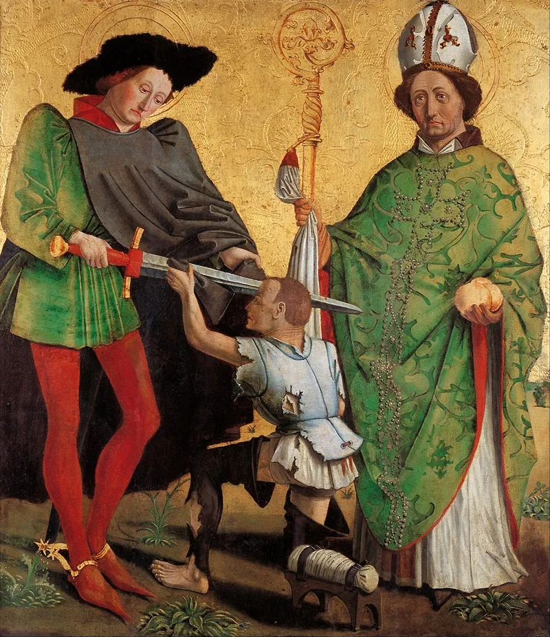 St Martin Of Tours And St Nicholas Of Bari Wall Art by Master of Uttenheim - High-Resolution Digital Print