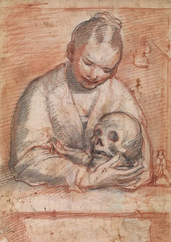 St Mary Magdalen With A Skull In Her Arms