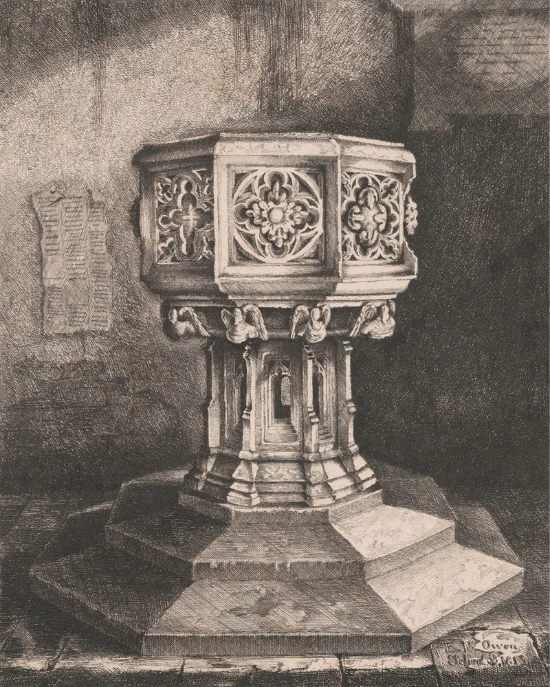 St Marys Font Wall Art by Edward Pryce Owen - High-Resolution Digital Print