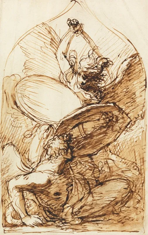 St Michael And Lucifer Wall Art by Benjamin West - High-Resolution Digital Print