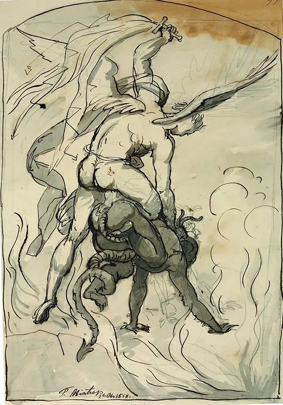 St Michael Fighting The Devil Wall Art by Theodor Mintrop - High-Resolution Digital Print