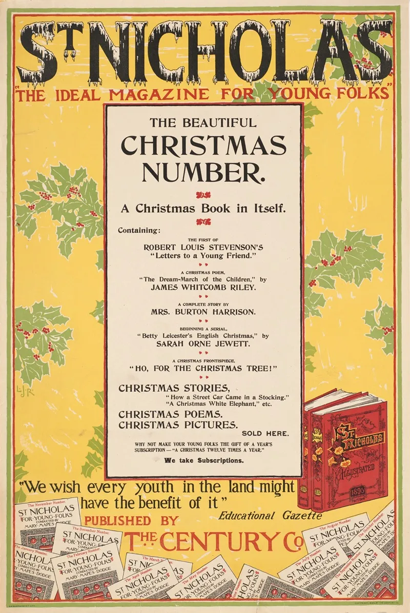 St Nicholas The Beautiful Christmas Number Wall Art by Louis Rhead - High-Resolution Digital Print