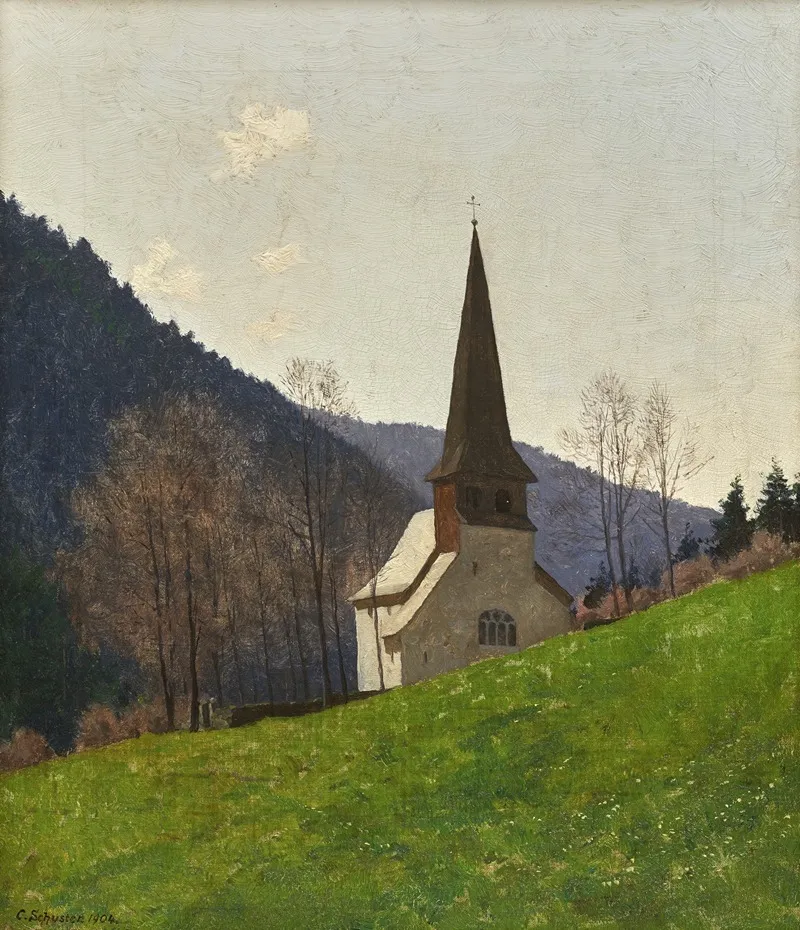 St Oswalds Chapel In The Hollental Valley Wall Art by Karl Schuster - High-Resolution Digital Print