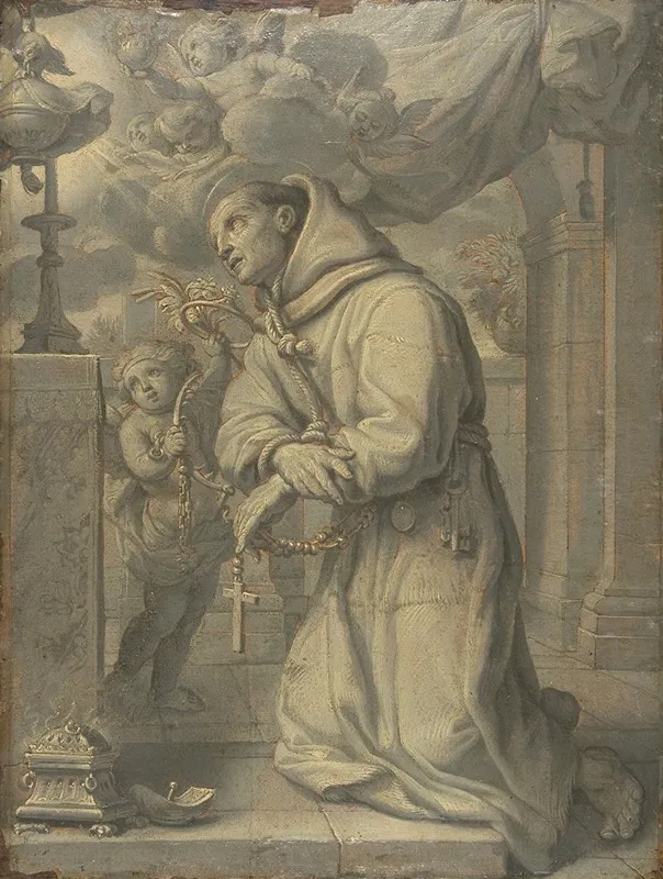 St Paschal Baylon Adoring The Blessed Sacrament Wall Art by Claude François - High-Resolution Digital Print