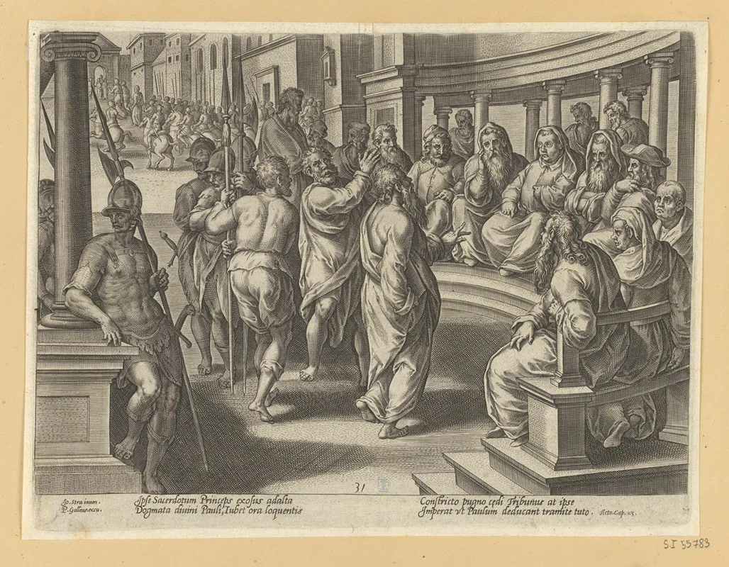 St Paul Before The High Priest Wall Art by Stradanus - High-Resolution Digital Print