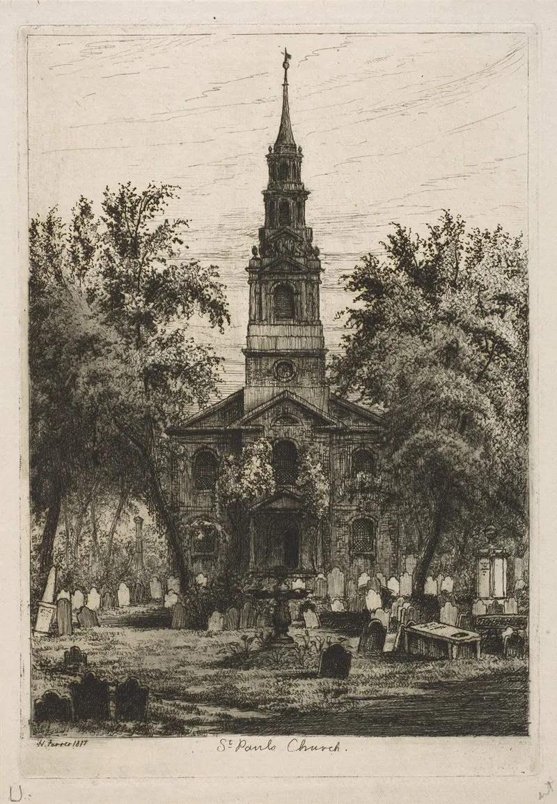 St Pauls Chapel New York From Scenes Of Old New York
