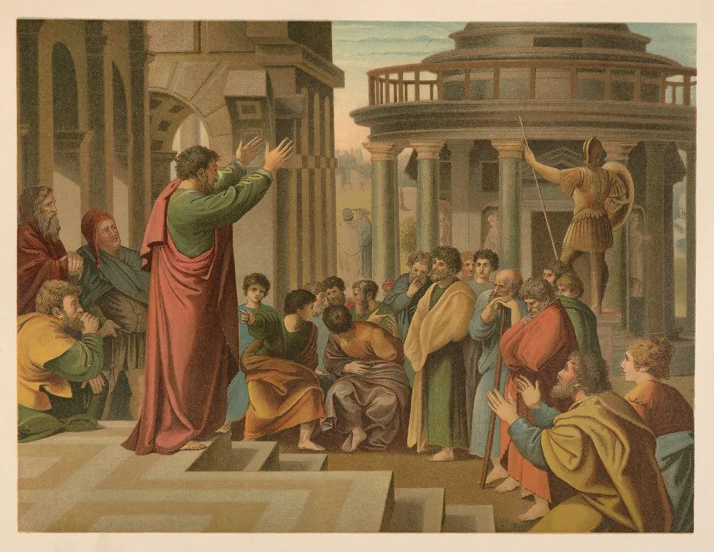 St Pauls Sermon In Athens Wall Art by Jan Ladislaw Sýkora - High-Resolution Digital Print