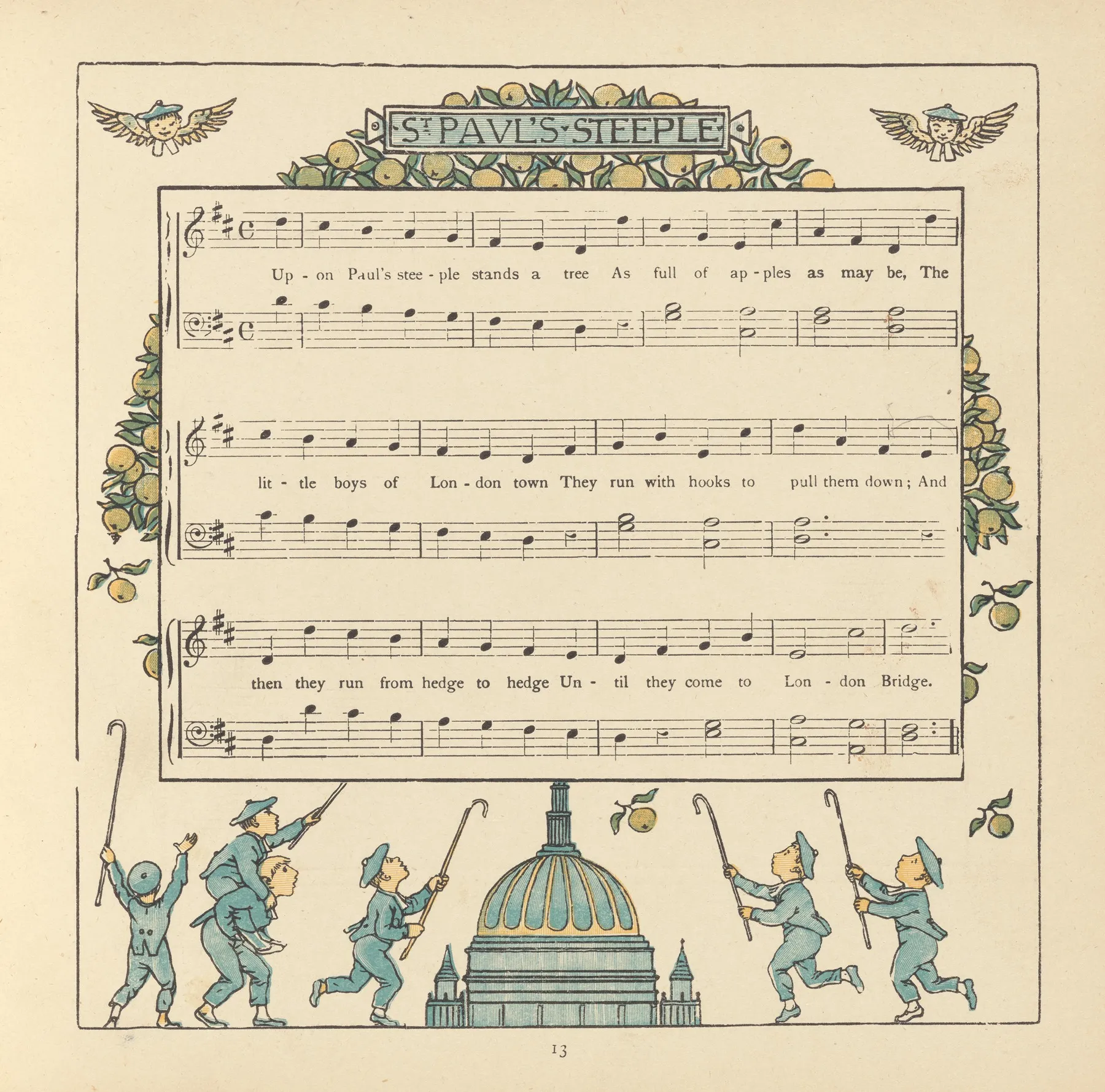 St Pauls Steeple Wall Art by Walter Crane - High-Resolution Digital Print