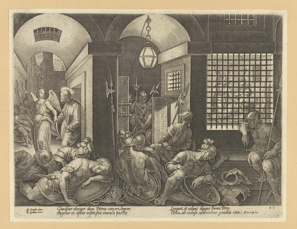 St Peter Freed From Prison By The Angel Wall Art by Stradanus - High-Resolution Digital Print