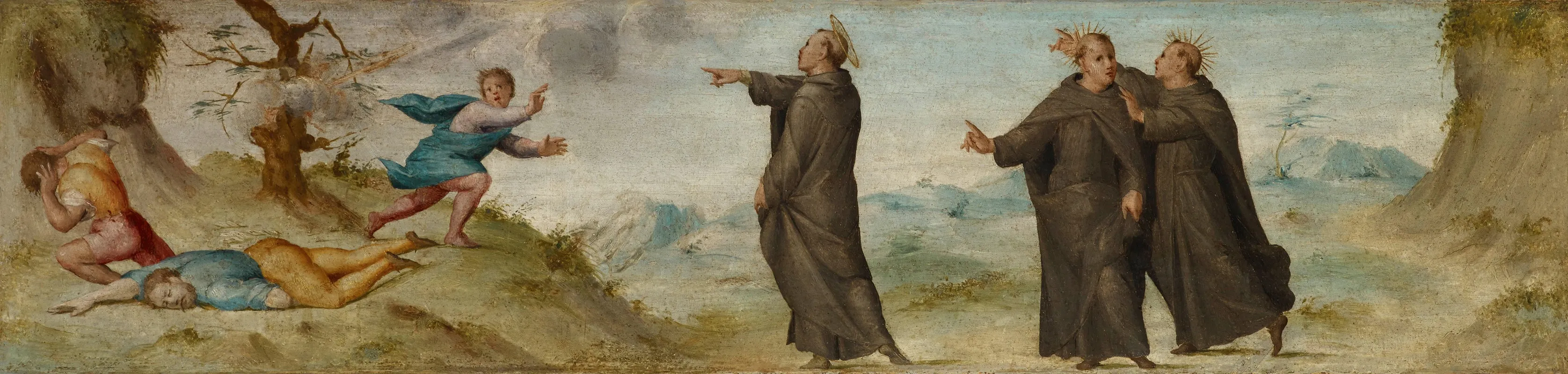 St Philip Benizzi And The Gamblers Wall Art by Pier Francesco Foschi - High-Resolution Digital Print