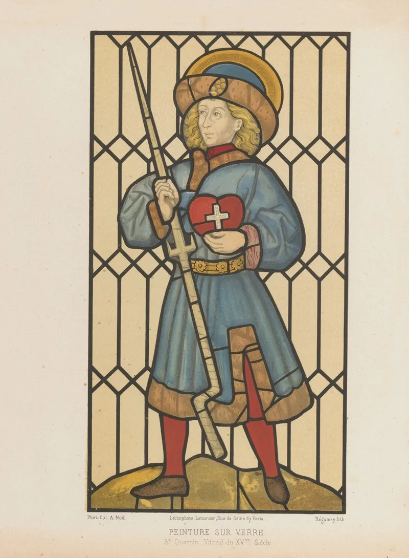 St Quentin Vitrail Du Xvme Siecle Wall Art by Joseph Rose Lemercier - High-Resolution Digital Print