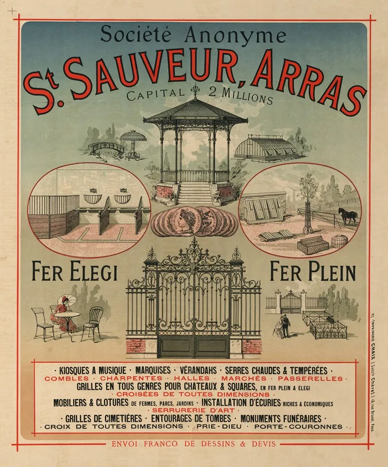 St Sauveur Arras Wall Art by Imp. Chaix - High-Resolution Digital Print