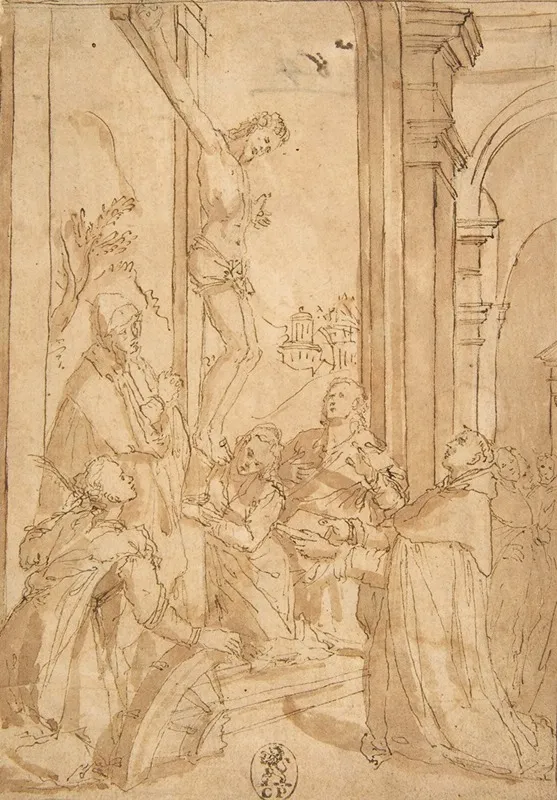 St Thomas Aquinas Presenting His Work To The Crucified Christ