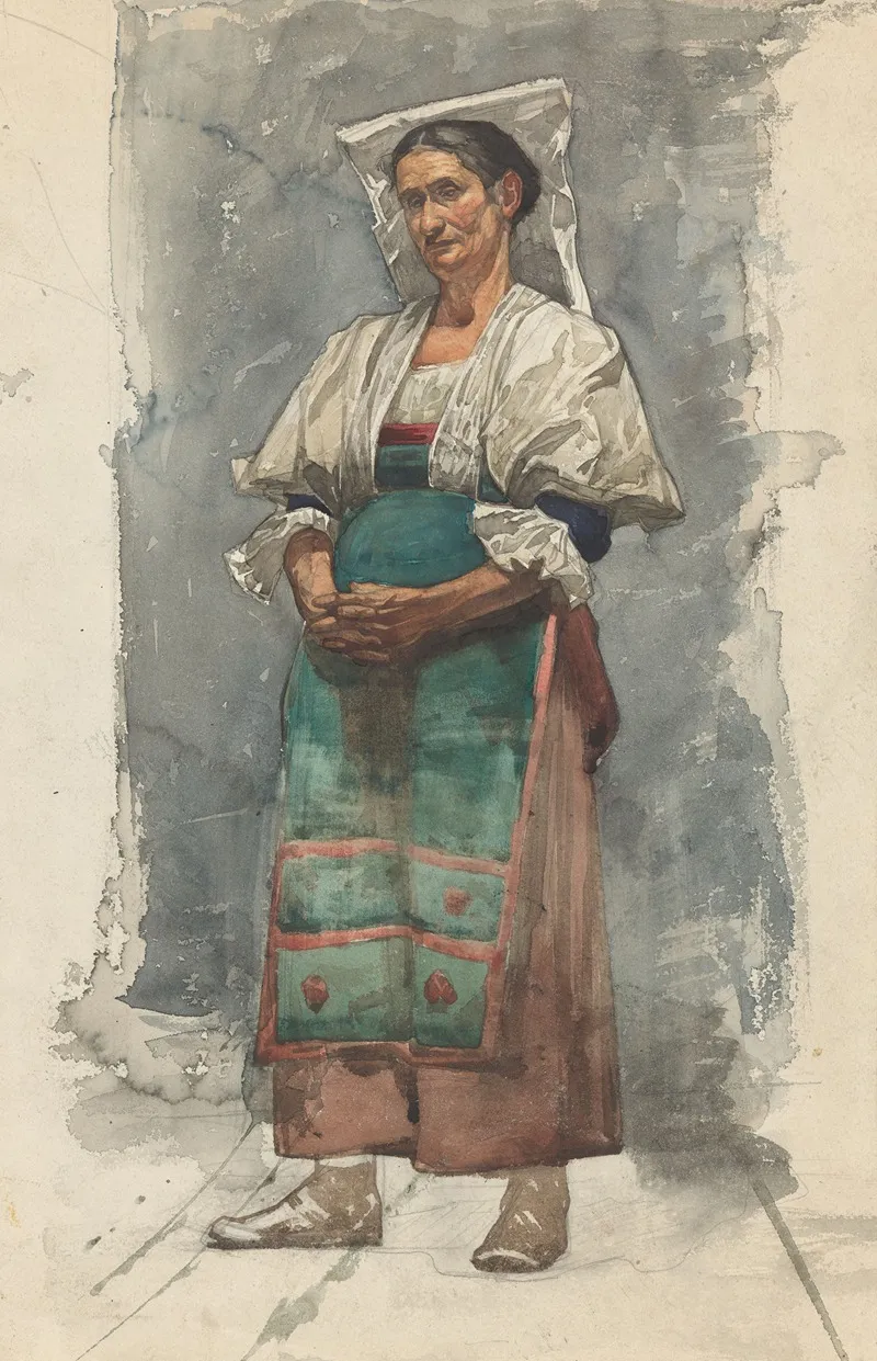 Staande Vrouw In Klederdracht