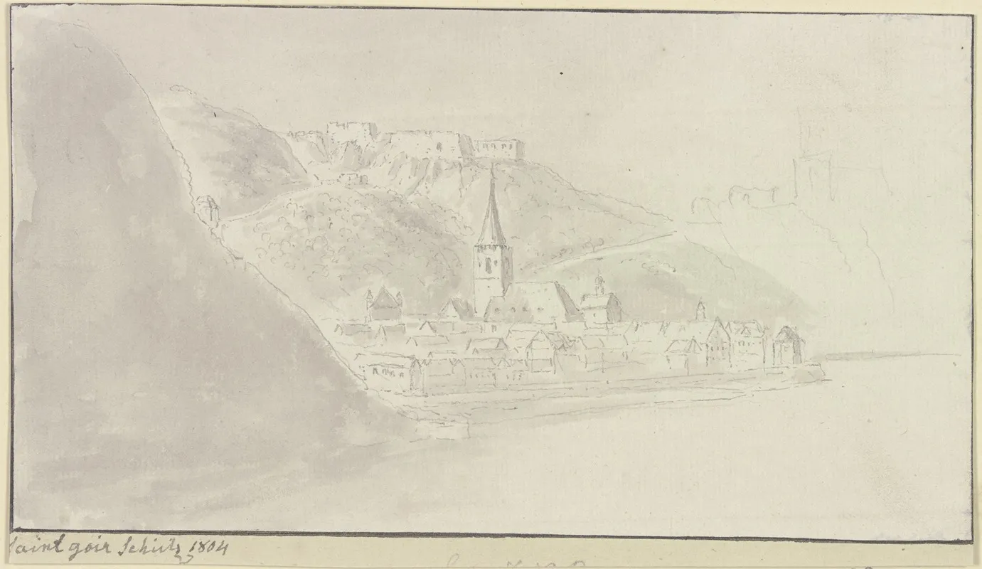 Stadtchen Am Rhein Mit Burgen St Goar