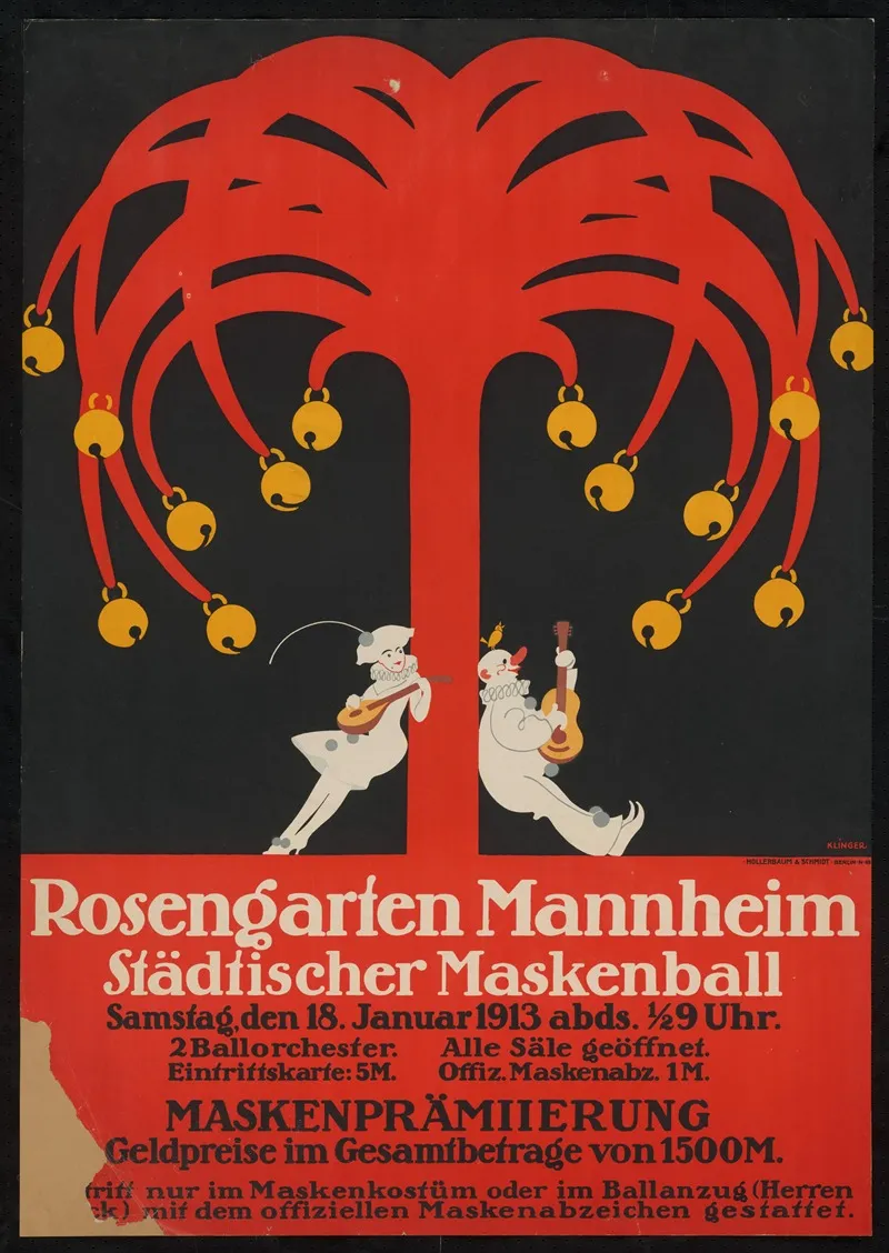 Stadtischer Maskenball Im Rosengarten Mannheim Wall Art by Julius Klinger - High-Resolution Digital Print