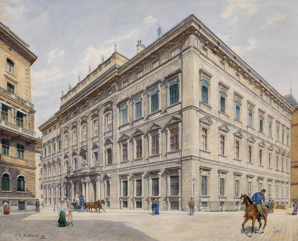Stadtpalais Liechtenstein 1903 Wall Art by Franz Xaver Schleich - High-Resolution Digital Print