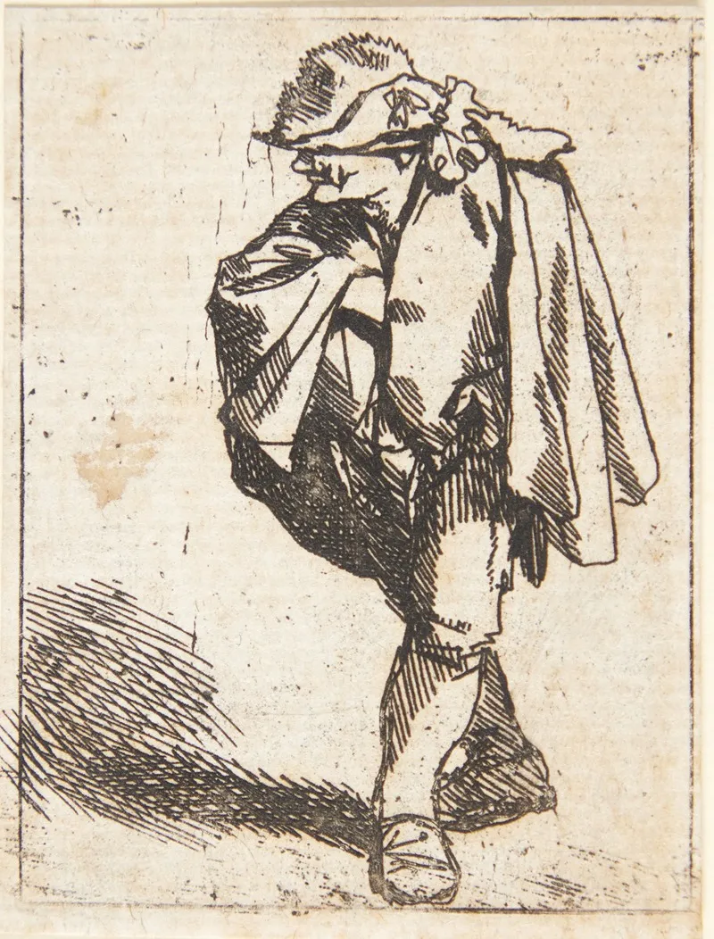 Staende Mand Med Hojre Hand Stukket Ind Under Frakken Wall Art by Cornelis Pietersz. Bega - High-Resolution Digital Print