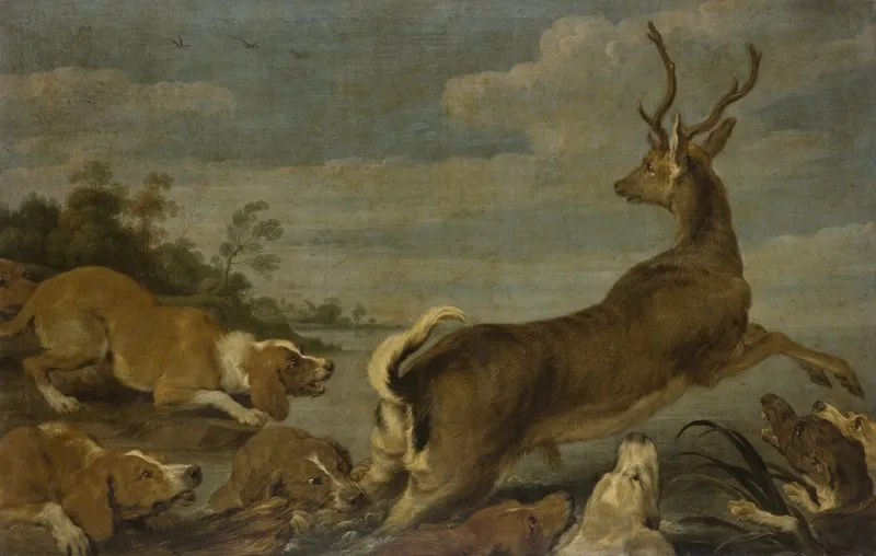 Stag Hunt 3 Wall Art by Paul de Vos - High-Resolution Digital Print
