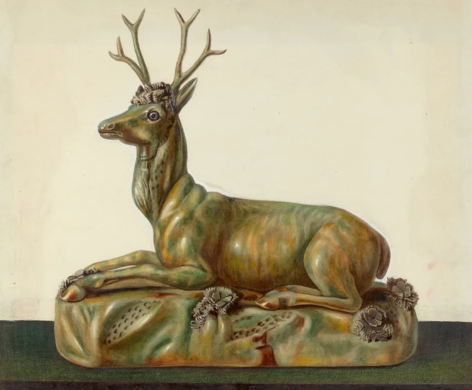 Stag Statuette 2 Wall Art by Cleo Lovett - High-Resolution Digital Print