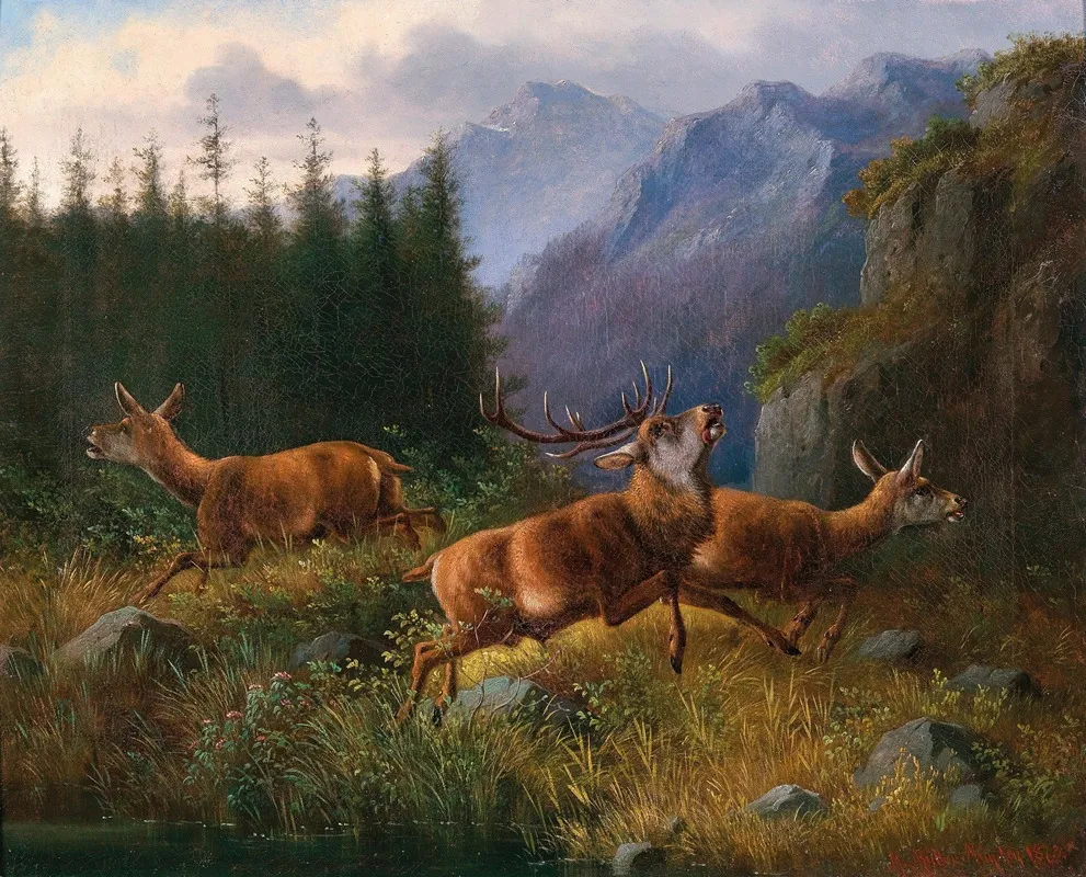 Stags In The Mountains