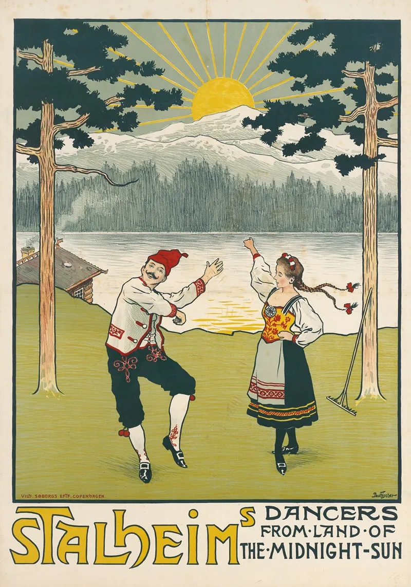 Stalheims Dancers From Land Of The Midnight Sun Wall Art by Paul Fischer - High-Resolution Digital Print