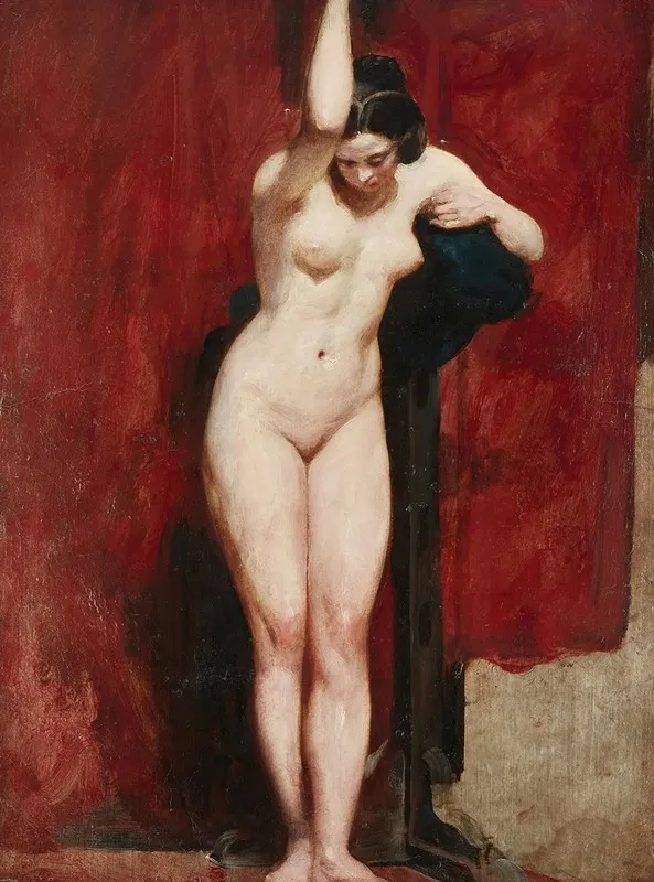 Standing Academic Nude Wall Art by William Etty - High-Resolution Digital Print
