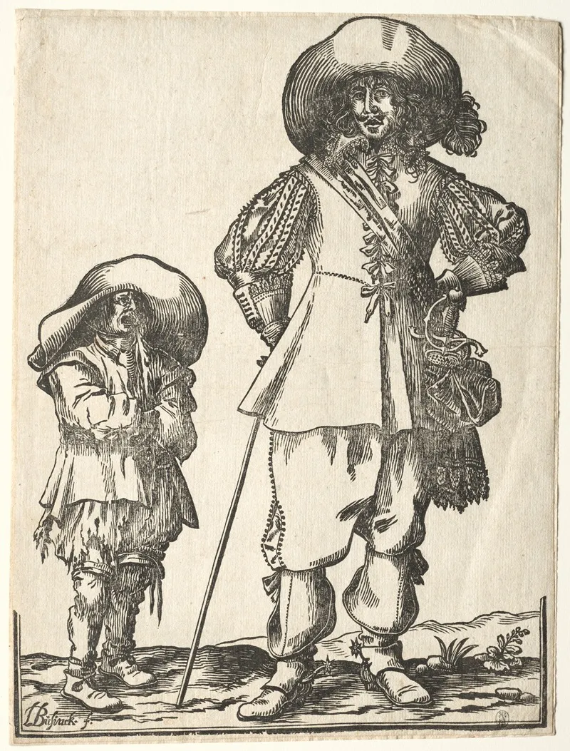 Standing Cavalier And Beggar Boy Wall Art by Ludolph Büsinck - High-Resolution Digital Print