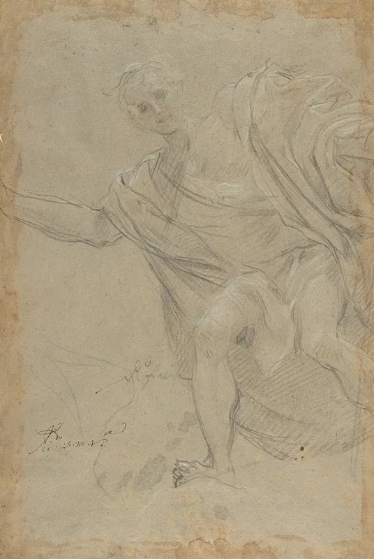 Standing Draped Male Figure Wall Art by Baldassarre Franceschini - High-Resolution Digital Print