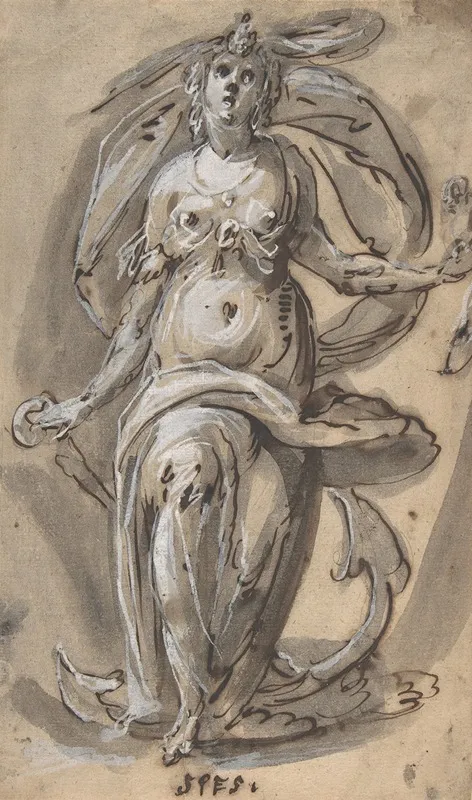 Standing Female Figure With An Anchor Spes Wall Art by Hinrich Degener - High-Resolution Digital Print