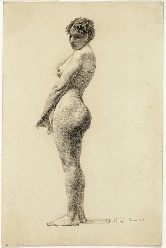 Standing Female Nude 2 Wall Art by Marie Mathieu - High-Resolution Digital Print