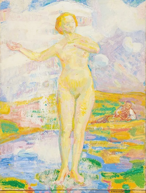 Standing Female Nude 7 Wall Art by Jacques Elie Abraham Hermanjat - High-Resolution Digital Print