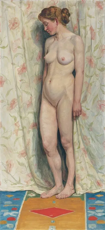 Standing Female Nude 8 Wall Art by Sigismund Righini - High-Resolution Digital Print